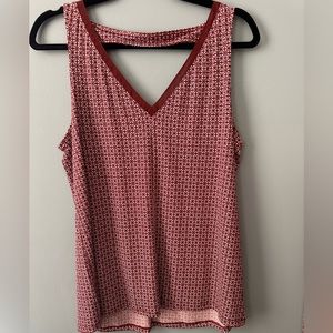 Banana Republic Factory Crimson Geo Sleeveless Blouse